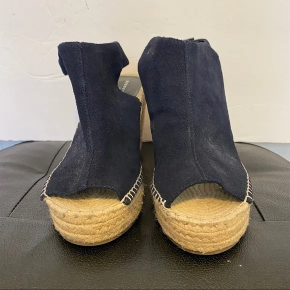 Kenneth Cole Olivia wedge espadrille sandals size 10 leather upper