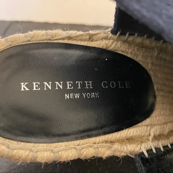 Kenneth Cole Olivia wedge espadrille sandals size 10 leather upper