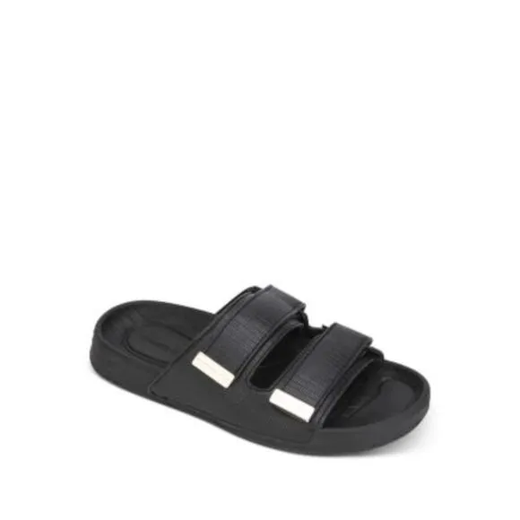 KENNETH COLE Womens Black Nova Round Toe Platform Slip On Slide Sandals 6 M