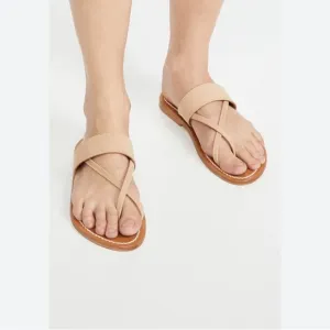 K.Jacques Nehru Sandals Women's Khaki GreenOpen Toe Slip On. Size 37-