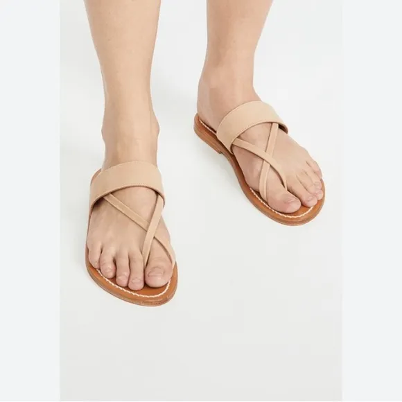 K.Jacques Nehru Sandals Women's Khaki GreenOpen Toe Slip On. Size 37-