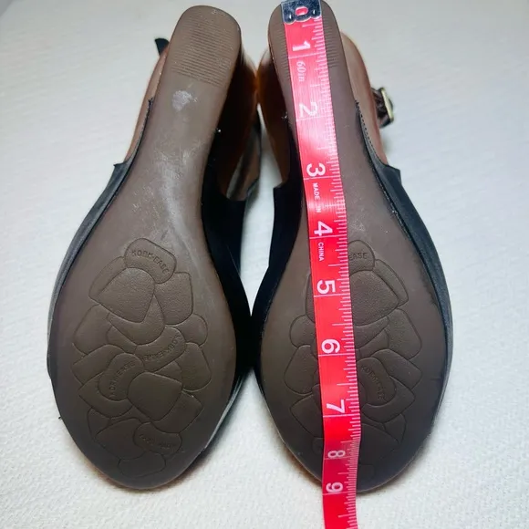 Kork-Ease Black Leather Wedge Sandals