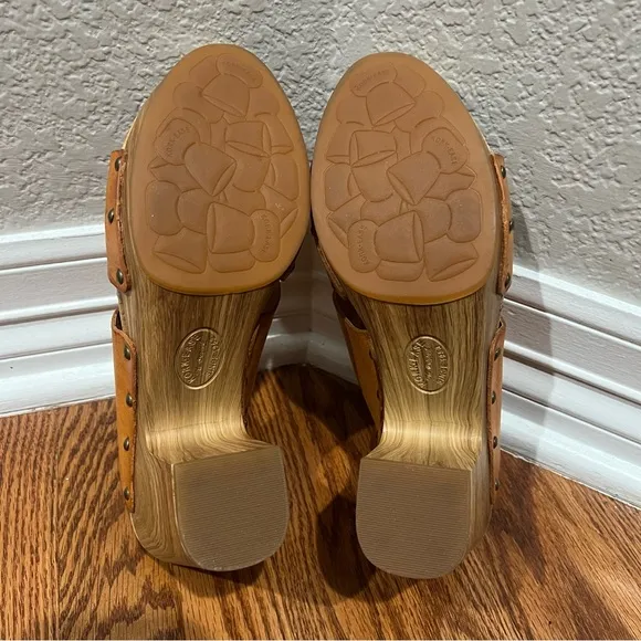 Kork-Ease Darra Leather Platform Heeled Sandals in Natural Size 11M