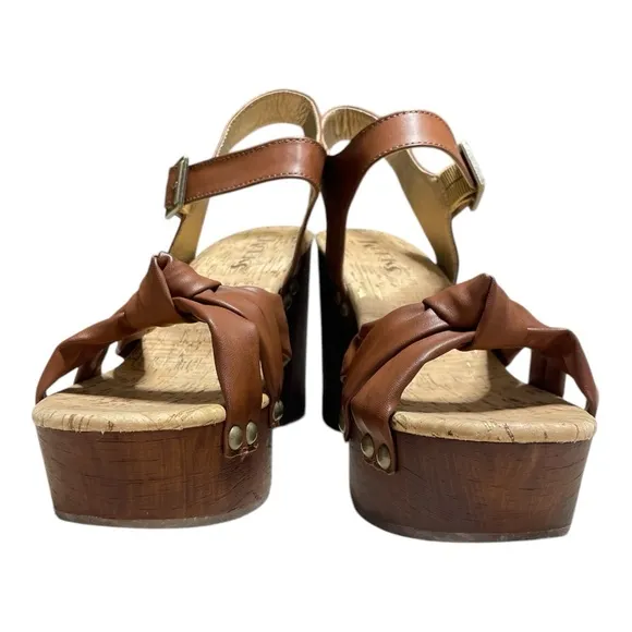 Korks Dawson Wedge Sandals 10 Brown Knot Boho Beach Travel Kork Ease Comfort