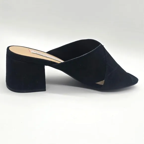 Kristin Cavallari Chinese Laundry Luvvock Slide Sandals 8 Black Suede Block Heel
