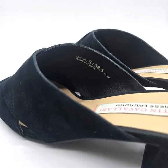 Kristin Cavallari Chinese Laundry Luvvock Slide Sandals 8 Black Suede Block Heel
