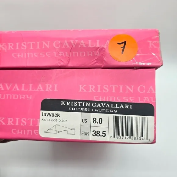 Kristin Cavallari Chinese Laundry Luvvock Slide Sandals 8 Black Suede Block Heel