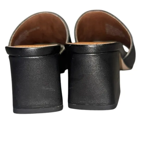 KURT GEIGER LONDON black OLIVE Embellished Eye Block Heel mule Sandals size