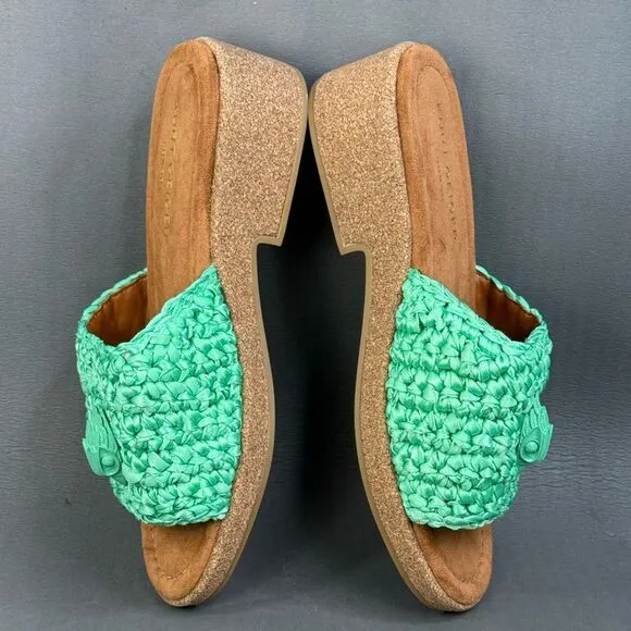 Kurt Geiger London Eagle Crochet Cork Slide Sandals women’s size 10 (40.5)