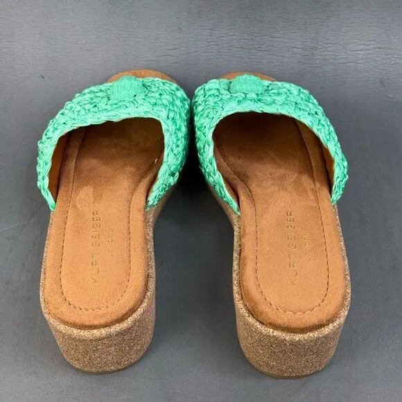 Kurt Geiger London Eagle Crochet Cork Slide Sandals women’s size 10 (40.5)