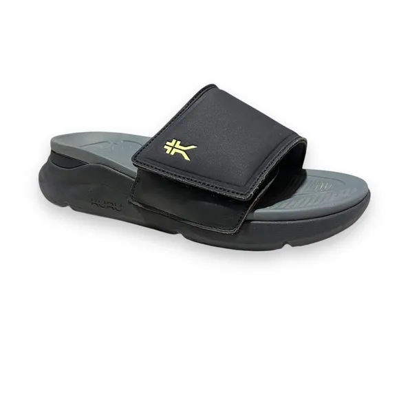 Kuru Moment Mens Slides 7 Medium Open Toe Sandal Hook And Loop Blue