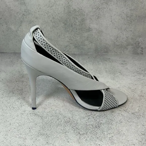 L.A.M.B. BY GWEN STEFANI Beverlee Gray Women's Stiletto Sandal Shoe Size 9
