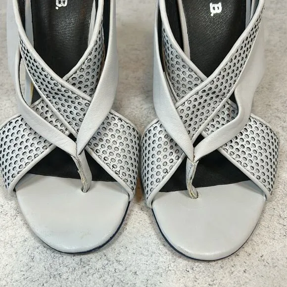 L.A.M.B. BY GWEN STEFANI Beverlee Gray Women's Stiletto Sandal Shoe Size 9