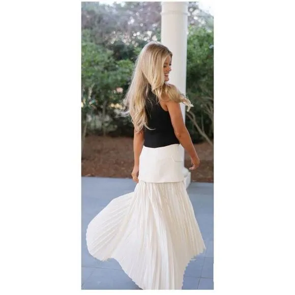 Lanny Pleated Skirt – Ivory