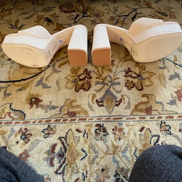 Larroude Dolly Mule in Natural Raffia 8.5