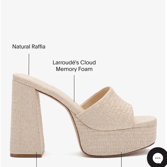 Larroude Dolly Mule in Natural Raffia 8.5