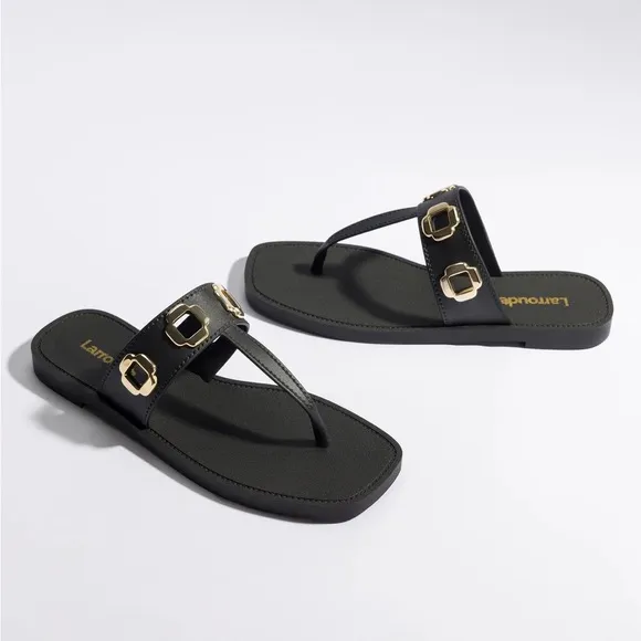 Larroude Milan Memory Foam Cushioned Slide Sandals Handmade in Brazil - $140 NWT