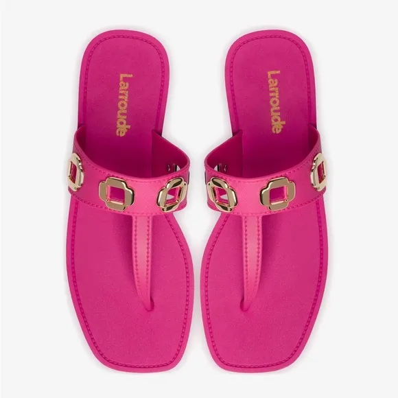 Larroude Milan Memory Foam Cushioned Slide Sandals Handmade in Brazil - …
