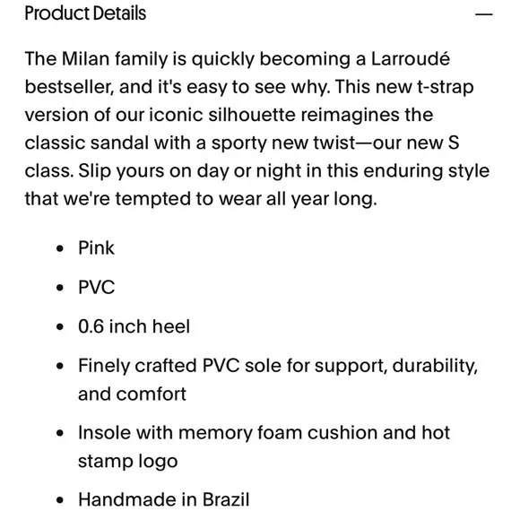 Larroude Milan Memory Foam Cushioned Slide Sandals Handmade in Brazil - …