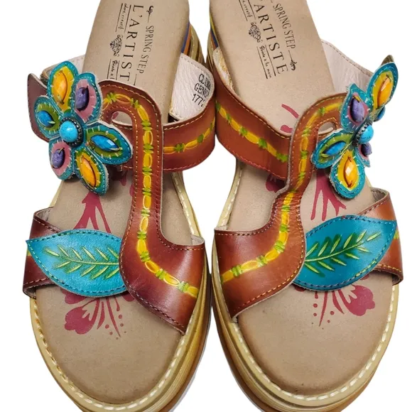 L’artiste by Spring Step &quot;Climber&quot; Slide Platform Sandals NWOT Comfort