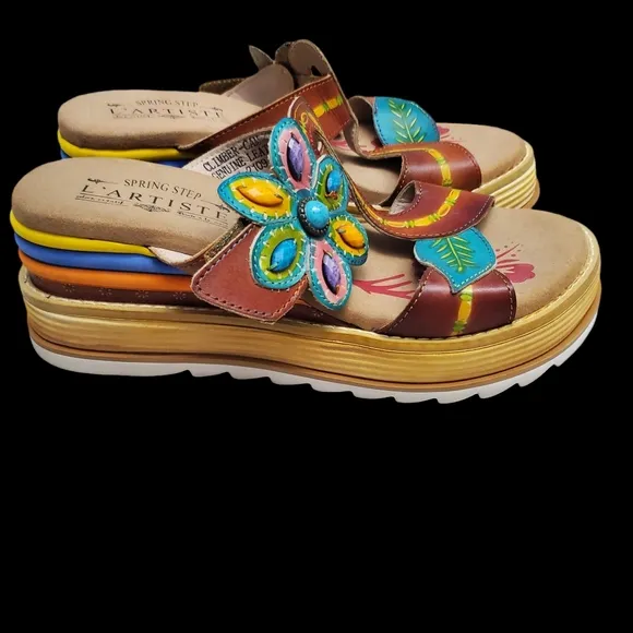 L’artiste by Spring Step &quot;Climber&quot; Slide Platform Sandals NWOT Comfort