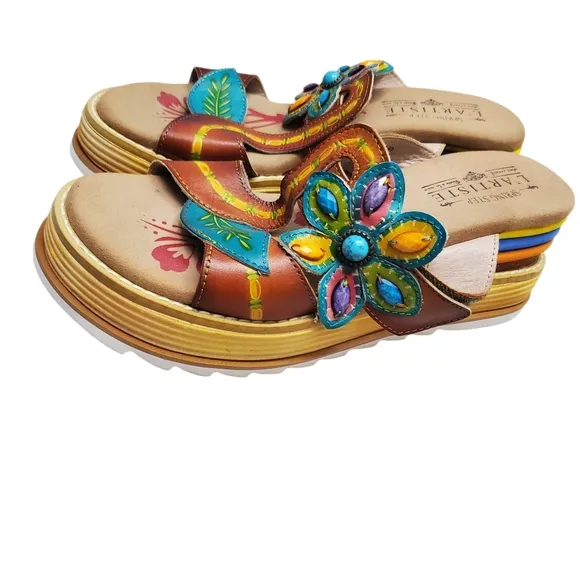 L’artiste by Spring Step &quot;Climber&quot; Slide Platform Sandals NWOT Comfort
