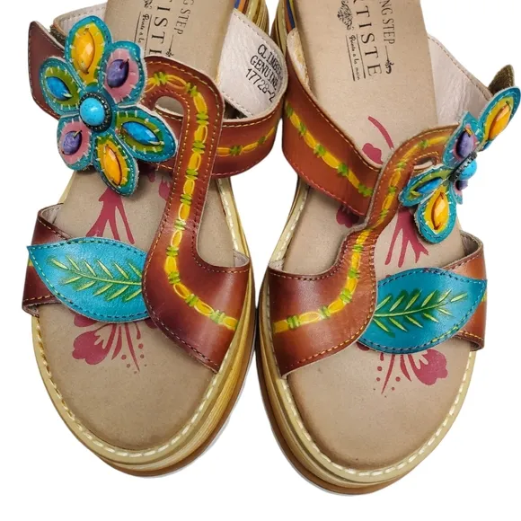 L’artiste by Spring Step &quot;Climber&quot; Slide Platform Sandals NWOT Comfort