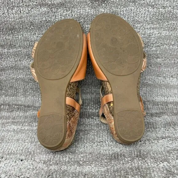 L'Artiste By Spring Step Sandals Women's Size US 7.5 EU 38 Quilana Orange