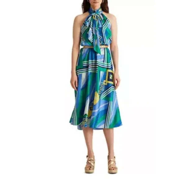Lauren Ralph Lauren Mockneck A-Line Maxi Dress Sleeveless 50” Elegant