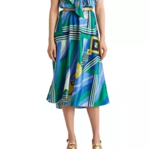 Lauren Ralph Lauren Mockneck A-Line Maxi Dress Sleeveless 50” Elegant