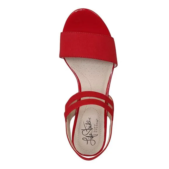 LifeStride Women's Yolo Ankle Strap Sandals Red Size 10 W