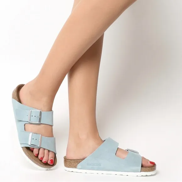 Light blue suede Arizona Birkenstocks - 41