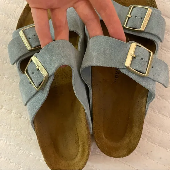 Light blue suede Arizona Birkenstocks - 41