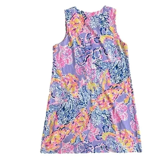 Lilly Pulitzer Amina V-Neck So Snappy Turtle Swing Dress, S