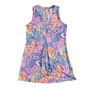 Lilly Pulitzer Amina V-Neck So Snappy Turtle Swing Dress, S