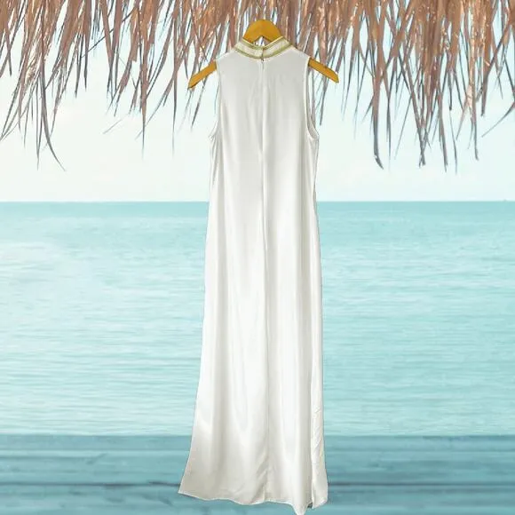 Lilly Pulitzer Jane Maxi Dress Size 2 Resort White Gold Embroidery Bridal