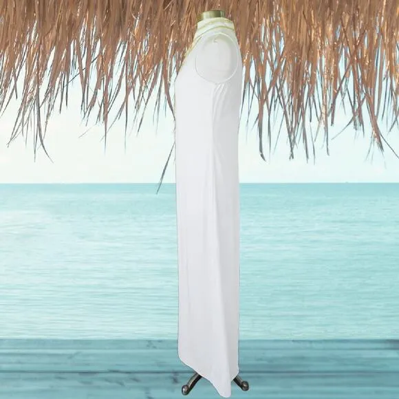 Lilly Pulitzer Jane Maxi Dress Size 2 Resort White Gold Embroidery Bridal