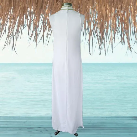 Lilly Pulitzer Jane Maxi Dress Size 2 Resort White Gold Embroidery Bridal