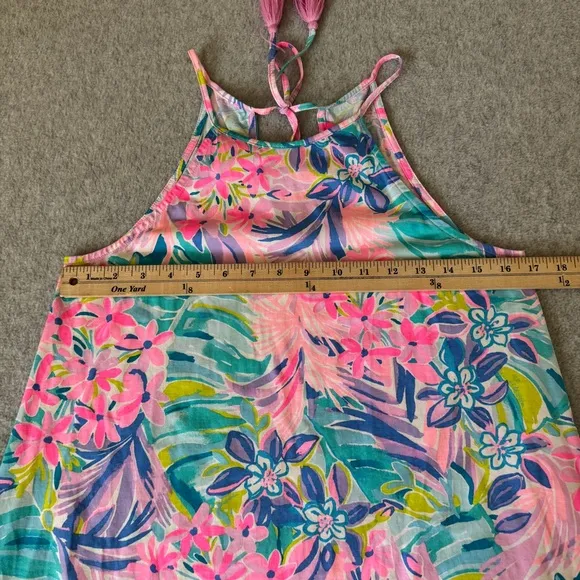 Lilly Pulitzer Margot Halter Dress Womens Small Pink Floral Vacay Cruise Beach