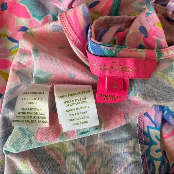 Lilly Pulitzer Margot Halter Dress Womens Small Pink Floral Vacay Cruise Beach