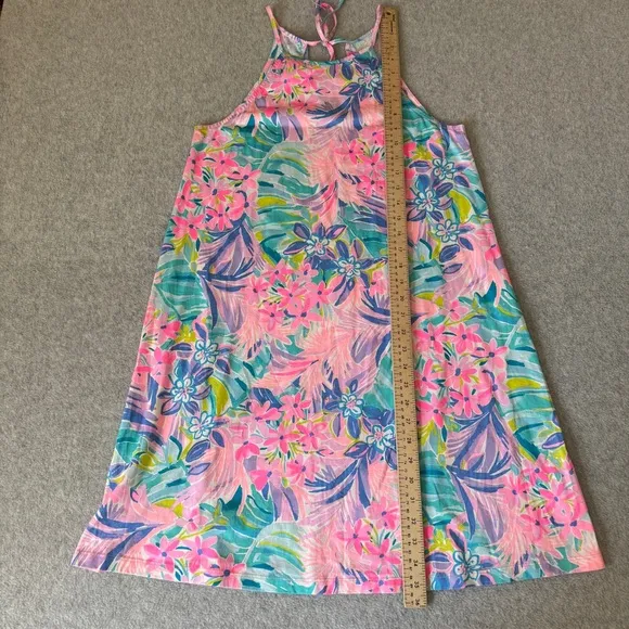 Lilly Pulitzer Margot Halter Dress Womens Small Pink Floral Vacay Cruise Beach