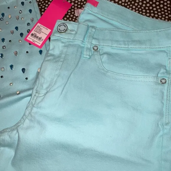Lilly Pulitzer NWT 27 1/2&quot; South Ocean Crop Flare Pants Whisper Blu Size 00