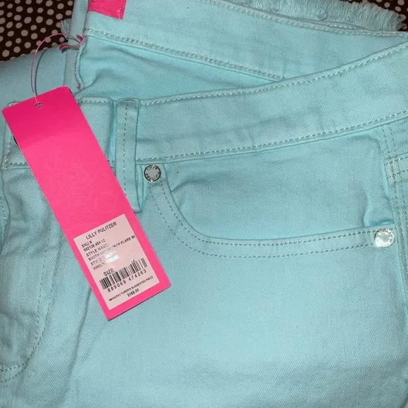 Lilly Pulitzer NWT 27 1/2&quot; South Ocean Crop Flare Pants Whisper Blu Size 00