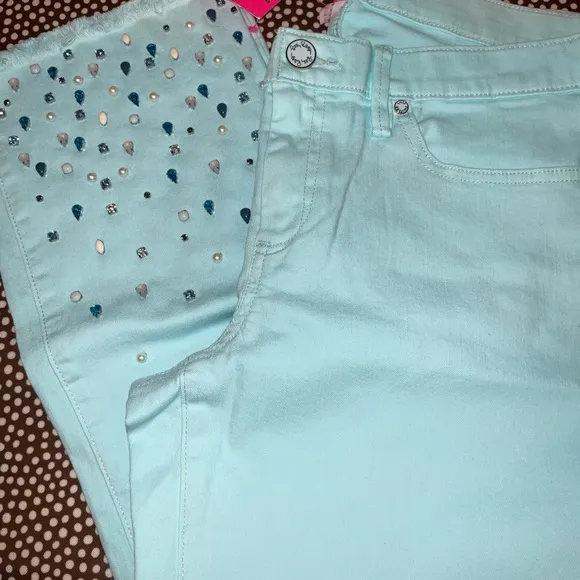 Lilly Pulitzer NWT 27 1/2&quot; South Ocean Crop Flare Pants Whisper Blu Size 00