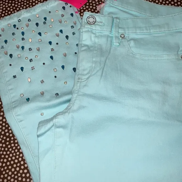 Lilly Pulitzer NWT 27 1/2&quot; South Ocean Crop Flare Pants Whisper Blu Size 00