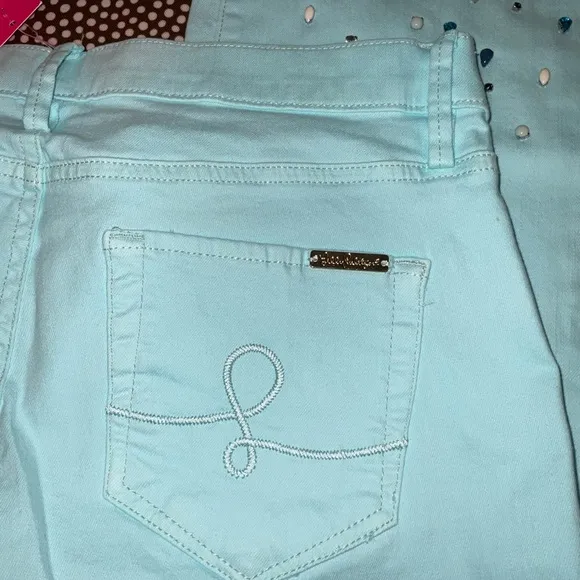 Lilly Pulitzer NWT 27 1/2&quot; South Ocean Crop Flare Pants Whisper Blu Size 00