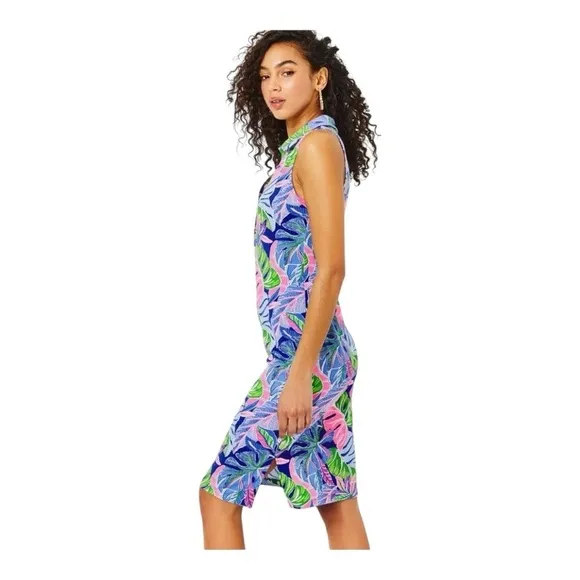 Lilly Pulitzer Reema Polo Dress – Blue Grotto &quot;Beleaf In Yourself&quot; Size XS