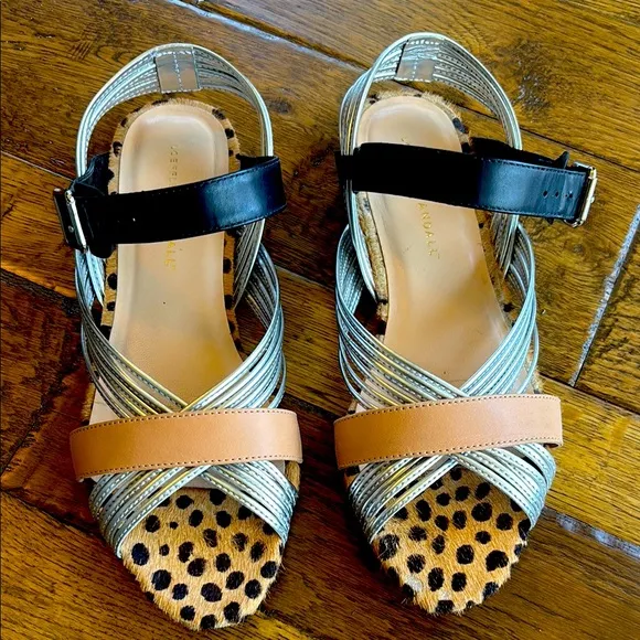 LOEFFLER RANDALL Animal Print Multi-Colored Flats Sandals