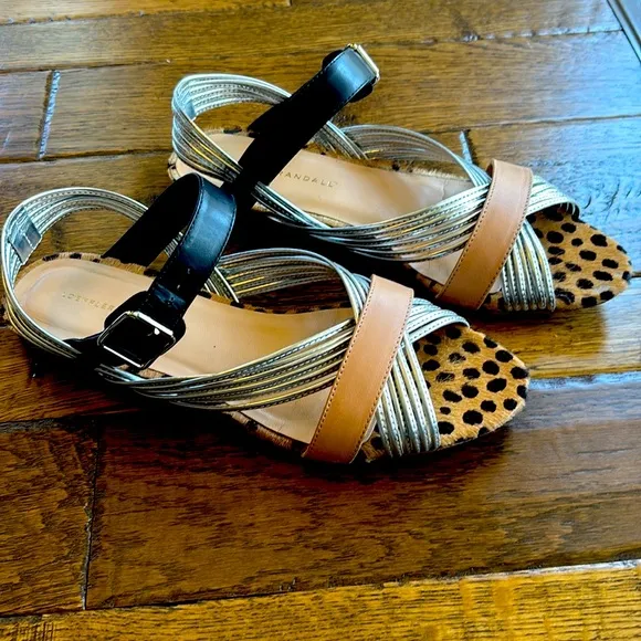 LOEFFLER RANDALL Animal Print Multi-Colored Flats Sandals
