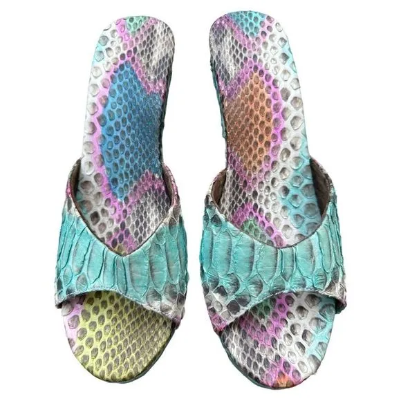 Lolita Jaca Python Wedge Sandals - Unparalleled Exotic LuxurySize 8 (39 EU) NWT